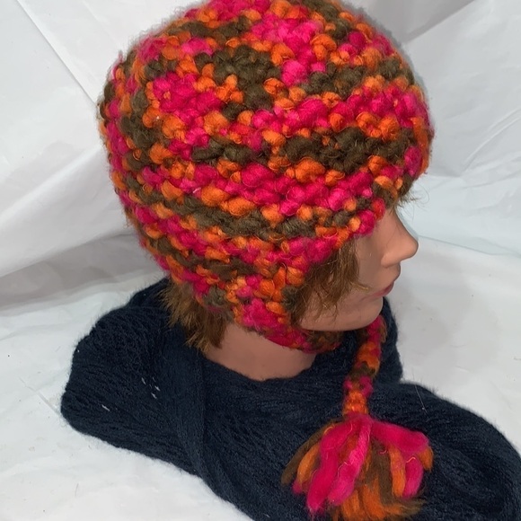 CAPPELLIFICIO Fiorentino Multi Color Knit Hat Made in Italy - Picture 4 of 5